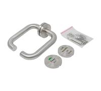 ZEROplus Accessibility Bathroom Door Lever and Lock Set, Lift to Lock Design, Stainless Steel