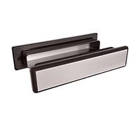ZEROplus Self-attaching Sleeved Letter Plate, Silver Anodised Aluminium Flaps & Black Plastic Frames, ZP204