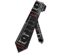zerosevenee Bible Verse Ties Mens Religious Necktie for Men Christian Tie Jesus Neckties, Black, One size