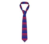 zerosevenee Bisexual Flag With Hearts Bisexual Pride Flag Men'S Tie Classic Formal Tuxedo Tie Formal Necktie For Wedding & Party