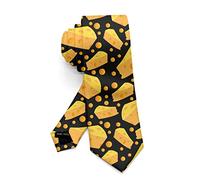 zerosevenee Cheese Holes Black Pattern Tie Funny Neckties Fashion Wide Novelty Neck Ties For Men teen