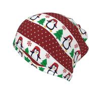 zerosevenee Cute Penguin Hat Christmas Penguins Beanie Hat Slouchy Skull Cap Scarf Cartoon Xmas Knit Beanie Hats for Men Women