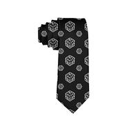 zerosevenee D-20 Dice Black Men's Funny Necktie Polyester Silk Soft Business Gentleman Tie Necktie