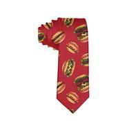 zerosevenee Funny Red Hamburger Men's Funny Necktie Polyester Silk Soft Business Gentleman Tie Necktie