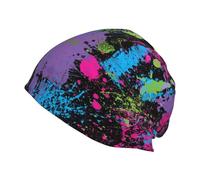 zerosevenee Graffiti Stretch Slouchy Beanie Hat for Women Men Funny Knit Skull Cap Cool Slouch Beanie Cap Men Hats
