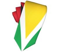 zerosevenee Guyana Flags of Countries Tie For Men - Novelty Fashion Fun Full Print Skinny Necktie