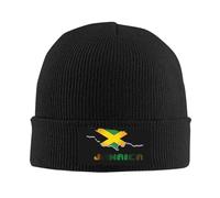 zerosevenee Jamaica Beanie Hat Jamaica Flag Beanie Cap Jamaican Knitted Beanies Knit Hats Flag Winter Hat for Jamaica