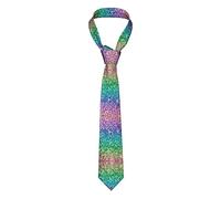 zerosevenee Rainbow Glitter Sparkle Rainbow Glitter Sparkle Men'S Tie Classic Formal Tuxedo Tie Formal Necktie For Wedding & Party