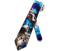 zerosevenee Religious Ties Mens Biblical Scene Necktie Cross Tie Christian Neckties, Blue, One size