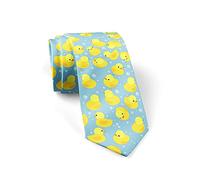 zerosevenee Rubber Duck Men's Skinny Tie Fashion Necktie, Great for Weddings, Groom, Groomsmen, Missions, Dances, Gifts.