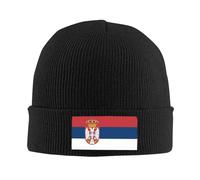zerosevenee Serbia Slouchy Stretch Beanie Hat for Serbian Flag Knit Caps Serbian Slouch Beanie Hats Serbia Hats