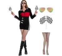 ZeroShop Womens Halloween Sexy Race Car Driver Costume Talladega Nights Day Outfits, Black, Large