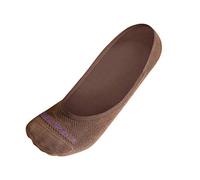 ZeroSock Bamboo Ultra-Low No Show Socks (4 Pairs Per Box), brown, Women's 8-10