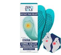 ZeroSole Foot Pain Relief - Instant Pain Relief for Corns, Plantar Fasciitus & Calluses, Effective Long Term Corn Treatment for Feet - Small-Medium (Size 4-7)