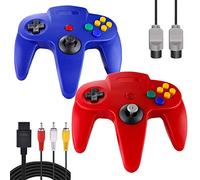 ZeroStory Classic N64 Controller, Wired N64 Controller Joystick with 5.9 Ft N64 AV Cable for N64 Video Game Console (Red and Blue)