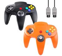 ZeroStory Classic N64 Controller, Wired N64 Controller Joystick with 5.9 Ft N64 AV Cable for N64 Video Game Console (Black and Orange)