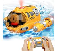 zeroto RC Boat, 2.4GHz Remote Control Motorboat with Spray/Light Function Double Propellers Remote Control Boats Swimming Pool Toys Boat for Pools Lakes Outdoor Boys Girls Gifts (Yellow)