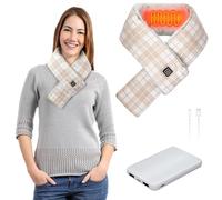 zerotop Heated Neck Warmer, USB Heated Scarf with 5000mAh Power Bank, Temperature Adjustment for Skiing, Camping, Hiking, Indoor, Outdoor (Pink)