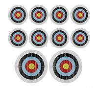 Zeroupshop 10-Pack Target Paper Faces 40x40cm, High-Visibility Yellow Spots, for Bow and Arrow Practice, Indoor Outdoor, with Repair Patches, 90 Goals Total