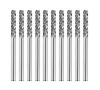 Zeroupshop 10 PCS Carbide Rotary Files, C Type 3mm Shank Tungsten Steel Milling Cutter Burr Sets, for Metal Casting Stainless Steels Copper Aluminum Marbles Bones, Drilling Polishing