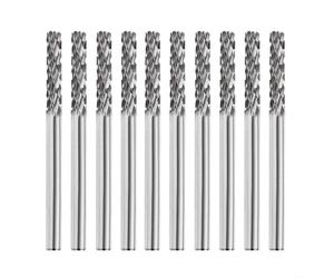 Zeroupshop 10 PCS Carbide Rotary Files, C Type 3mm Shank Tungsten Steel Milling Cutter Burr Sets, for Metal Casting Stainless Steels Copper Aluminum Marbles Bones, Drilling Polishing