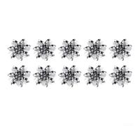 Zeroupshop 10 Pcs Christmas Glitter Flower Vine Wreath Decorations with Shimmering Gold Accents for Door Window Tree, 14.5 cm Holiday Ornaments Christmas Flowers(Black-White)