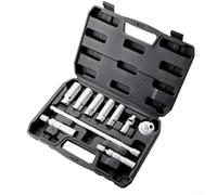 Zeroupshop 10-Piece Spark Socket Set, 3/8-Inch Drive Magnetic Swivel Sockets with 10-Inch Extension Bar, Chrome Vanadium Steel Wrench Kit for Automotive Repair and Maintenance