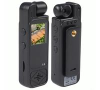 zeroupshop 1080P Mini Action Camera 180° Rotatable Lens Portable Body Camera with Built in Microphone for Outdoor Sports(Black)