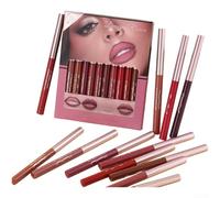 Zeroupshop 12 Color Matte Velvet Lip Liner Set, Long Lasting Waterproof Lip Crayon with Tip for Defining and Outlining, Rose Gold Case, Non-Shiny Finish for All for OCCASIONS
