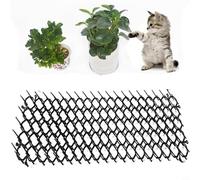 Zeroupshop 12 Pack Garden Cat Scat Mats, Humane Spike Prickle Strips to Stop Cats Dogs Digging Climbing, Safe Animal Mat Yard Plants Vegetables Poles Trees, Black 200x155mm