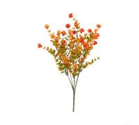 Zeroupshop 12 Pcs Artificial Fall Flowers Outdoor, 35cm UV Resistant Plastic Stems with Flexible Wire for Garden Decor, Wedding, Vase Arrangement, Multicolor Autumn Series(Camellia)