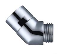 Zeroupshop 135 Degree Shower Head Elbow Adapter, Solid Copper Ball Joint Connector, for Adjustable Angle, G 1/2 Threaded Arm Fitting, for Rain Shower Heads, Chrome Finish