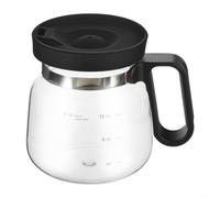 Zeroupshop 16 Oz Glass Coffee Mug, Heatproof Coffee Pot Style Cup with Lid and Straw, Large Capacity for Iced Drinks, Smoothies, Travel, Kitchen or Office, Black(1)