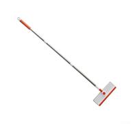 Zeroupshop 2-in-1 Shower Squeegee with Telescopic Handle, 50 Inch Stainless Steel Pole, 10-Inch Dual-Side Scrubber and Wiper for Glass Doors, for WINDOWS, Car Windshields, White