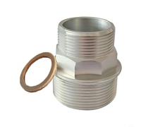 Zeroupshop 2-Inch NPT Fuel Pump Adapter Kit Silver Aluminum Fitting with Fiber Gasket Compatible with 12V 24V 115V Electric Fuel Pumps Replacement for OEM 110909-1