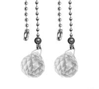 Zeroupshop 2 Pack For Crystal Pull Cord String for Bathroom Light and Ceiling Fan Switch, 1M K9 For Crystal Chrome Chain Extension with Connector for High Ceiling Fixtures