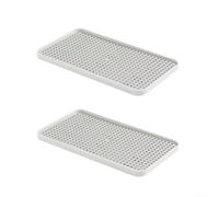 zeroupshop 2-Pack Plastic Drain Tray Long 38cm Double Layer(Square×2)