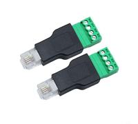 Zeroupshop 2 Pack RJ11 to 4-Pin Terminal Block Adapter, Screw Type Telephone Line Connector for Modem and LAN Cable, Easy Install No Soldering Required, EIATIA-568B Standard Signal Stability