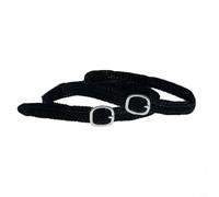 Zeroupshop 2 pcs Equestrian Spur Straps Horse Riding Gear with Metal Buckle, Soft Polyester Stirrup Straps, For Training and Competition, Black 53.5x1.5 cm