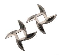 Zeroupshop 2 PCS Size #12 Meat Grinder Cutter Blade, Stainless Steel Replacement for Electric or Manual Metal Grinders, Hard-Wearing Cutting Disc for Home Kitchen Food Processing