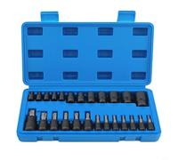 Zeroupshop 25 Piece Set Star Socket Wrench Tool Kit with T8-T60 for Torx Bits and E4-E22 Female Sockets Chrome Vanadium Steel for Automotive Motorcycle Repair Mechanics DIY Enthusiasts