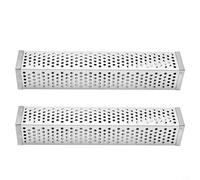 Zeroupshop 2Pcs Stainless Steel BBQ Tube, Square Grill Pipe with Multi-Hole FOR DESIGN for Wood Chips, Efficient Airflow Box for For Outdoor Grilling, 30x5x5cm