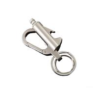 Zeroupshop 3-in-1 Permanent Match And Bottle Opener Keychain, Windproof Magnesium Core Fire Starter For Camping, Hiking, Survival, Outdoor Activities, Metal Design In Black, Gold Or Silver(Silver)