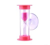 Zeroupshop 3 Minute Sand Shower Timer, with Suction Cup, Visual Water Saving Hourglass, for Tooth Brushing and Bath, Colorful Glass Timer, No Batteries Needed, Random Color(pink)