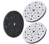 Zeroupshop 3 Pack 6 Inch Sanding Interface Pad Soft Sponge Backing Pads 70 Holes Hook&Loop Disc For Orbital Sanders Polishing Tools 150 mm