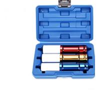Zeroupshop 3 Piece 1/2 Drive Lug Nut Socket Set, 17 mm/19 mm/21 mm Thin-Wall Chrome Vanadium Steel with Removable Protective Sleeves for Car Wheel Tire Removal(B)