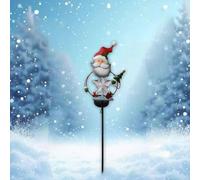 Zeroupshop 31.5 Inch Solar Powered Christmas Santa Claus Garden Stake Light With Metal Frame, Warm LED Glow For Pathway, Yard And Outdoor Holiday Decor(Santa Claus)