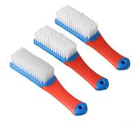 Zeroupshop 3Pcs Portable Shoe Cleaning Brush Set, Ergonomic Anti Slip Handle Soft Nylon Bristle Brushes, With Carrying Bag, For Home Travel Footwear Maintenance