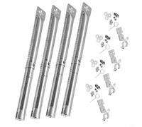 Zeroupshop 4-Pack Adjustable Grill Burner Stainless Steel 12"-17.5" for Weber for Dyna Glo for Nexgrill for Brinkmann Master Forge Replacement Parts