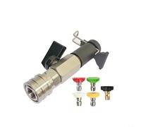 Zeroupshop 4500 PSI High Pressure Washer Ball Valve with On/Off Switch, Stainless Steel & Brass M22 Quick Connector, For Kaichi Models, Car Wash Hose Control Kit Silver